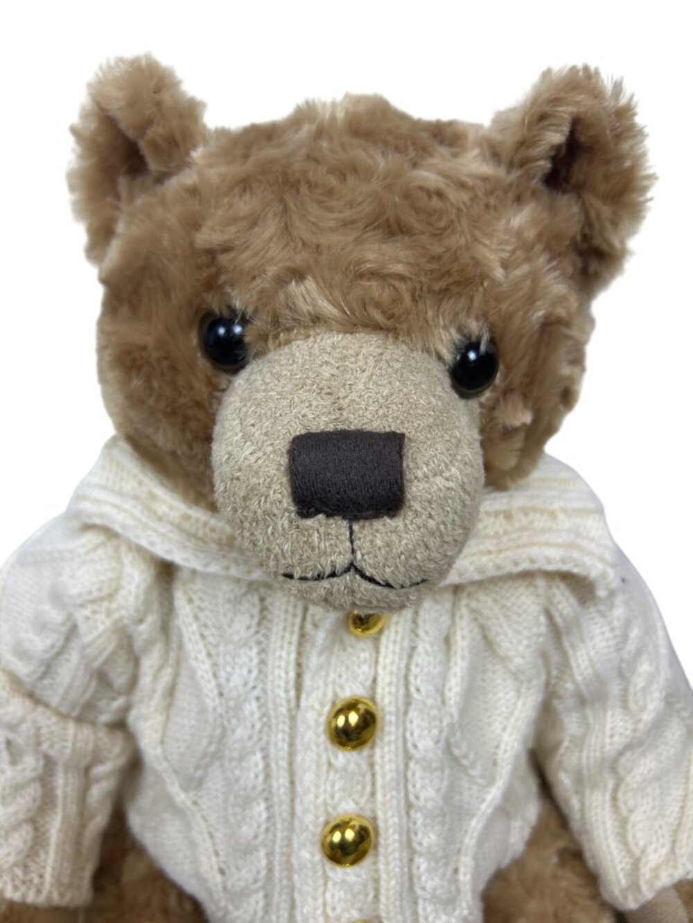 FAO Schwarz Soft Bear Plush 12” Sweater Cardigan Cozy Stuffed Animal Collectible - Picture 4 of 11